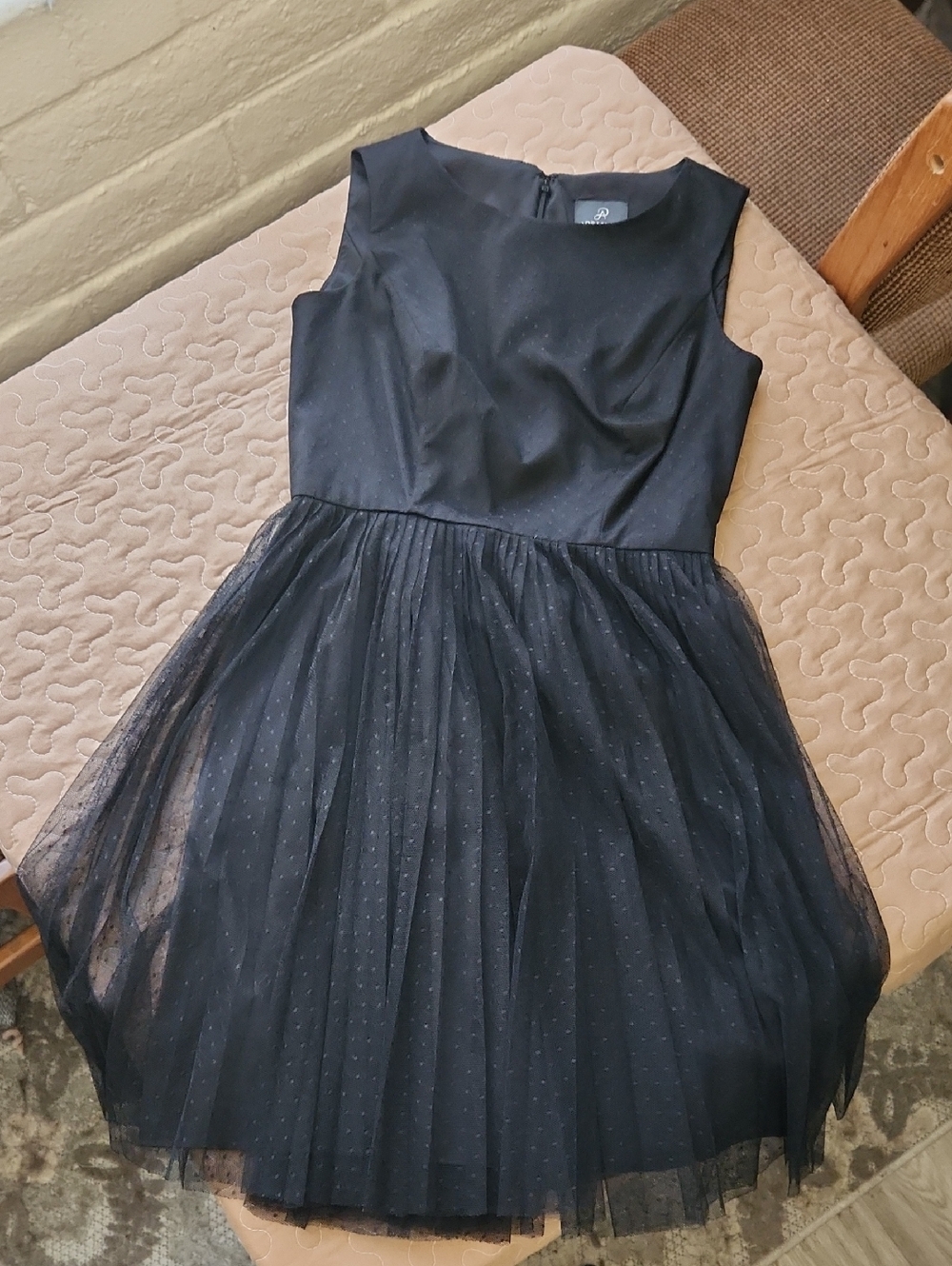 Adrianna Papell Black Cocktail Dress with Branded Label